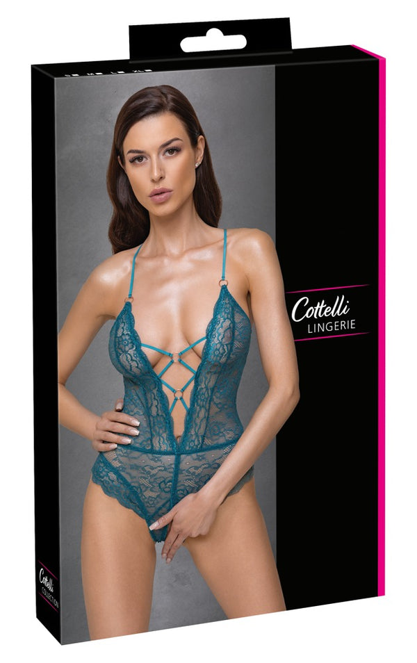 Cottelli LINGERIE kruisloze body - Groen - Cottelli LINGERIE - SKU: 26430904021