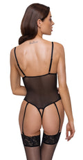 Cottelli LINGERIE powernet body met strassteen - Zwart