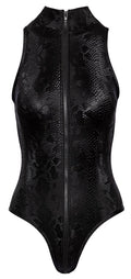 Cottelli PARTY Body glanzend met slangenleerpatroon - Zwart