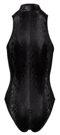 Cottelli PARTY Body glanzend met slangenleerpatroon - Zwart