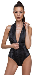 Cottelli PARTY Body glanzend met slangenleerpatroon - Zwart