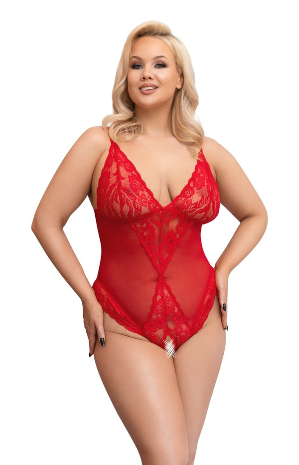 Cottelli CURVES kruisloze body - Rood - Cottelli CURVES - SKU: 26431203051