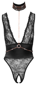 Abierta Fina kruisloze body - Zwart