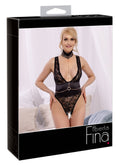 Abierta Fina kruisloze body - Zwart