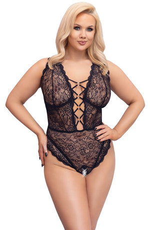 Cottelli CURVES kant body met beugelcups - Zwart