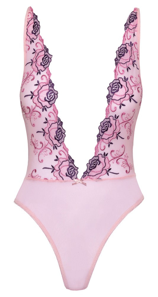 kissable body met bloemenborduursel - Roze - kissable - SKU: 26432863131