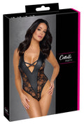 Cottelli PARTY Body met kant en lage halslijn - Zwart