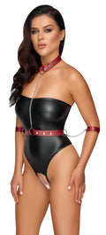Cottelli BONDAGE Body strapless kruisloos met afneembaar harnas - Zwart