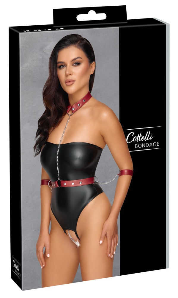 Cottelli BONDAGE kruisloze string body - Zwart - Cottelli BONDAGE - SKU: 26434991021