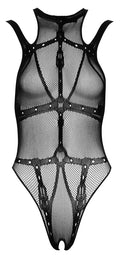 Fantasy by Cottelli kruisloos body met visnet - Zwart