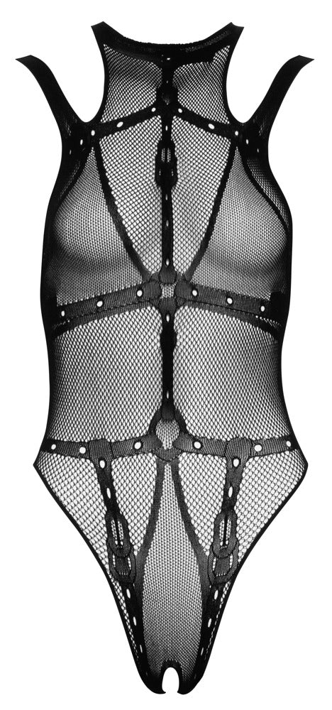 Fantasy by Cottelli kruisloos body met visnet - Zwart - Fantasy by Cottelli - SKU: 26436261101