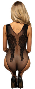 Obsessive Teddy visnet met ondeugend patroon - Zwart