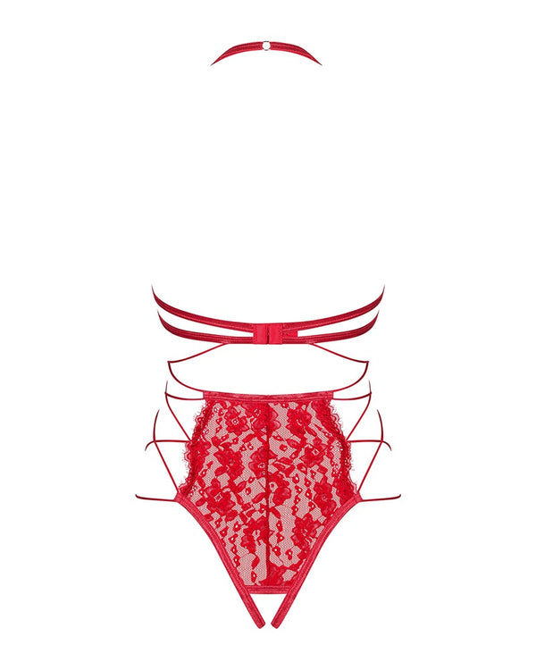 Obsessive Iosa teddy met open cups - Rood - Obsessive - SKU: 26441503111