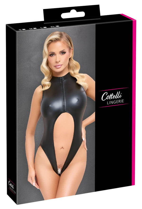 Cottelli LINGERIE kruisloze body - Zwart - Cottelli LINGERIE - SKU: 26444951021