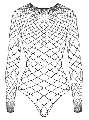 Fantasy by Cottelli Body met stras en netstructuur - Zwart