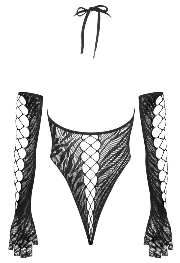 Fantasy by Cottelli tijgerstrepen body - Zwart - Fantasy by Cottelli - SKU: 26446901101