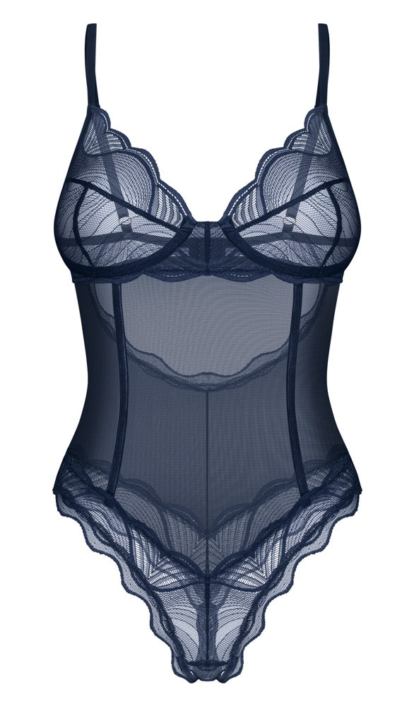 Obsessive Body kruisloos met beugelloze cups - Blauw - Obsessive - SKU: 26448354121
