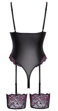 Cottelli LINGERIE Body met afneembare jarretels en kanten details - Zwart