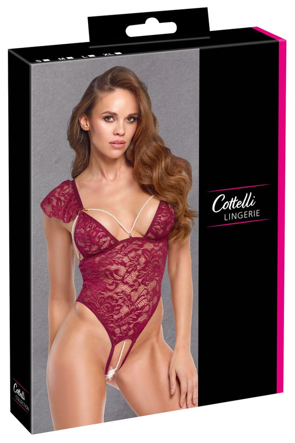 Cottelli LINGERIE kruisloos kant body - Rood - Cottelli LINGERIE - SKU: 26449323021