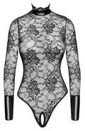 Noir Body kruisloos met powerwetlook details - Zwart