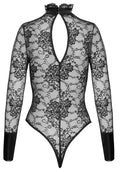 Noir Body kruisloos met powerwetlook details - Zwart