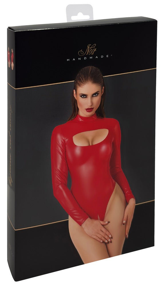 Noir Body felrood met hoge hals en diep decolleté - **Rood**