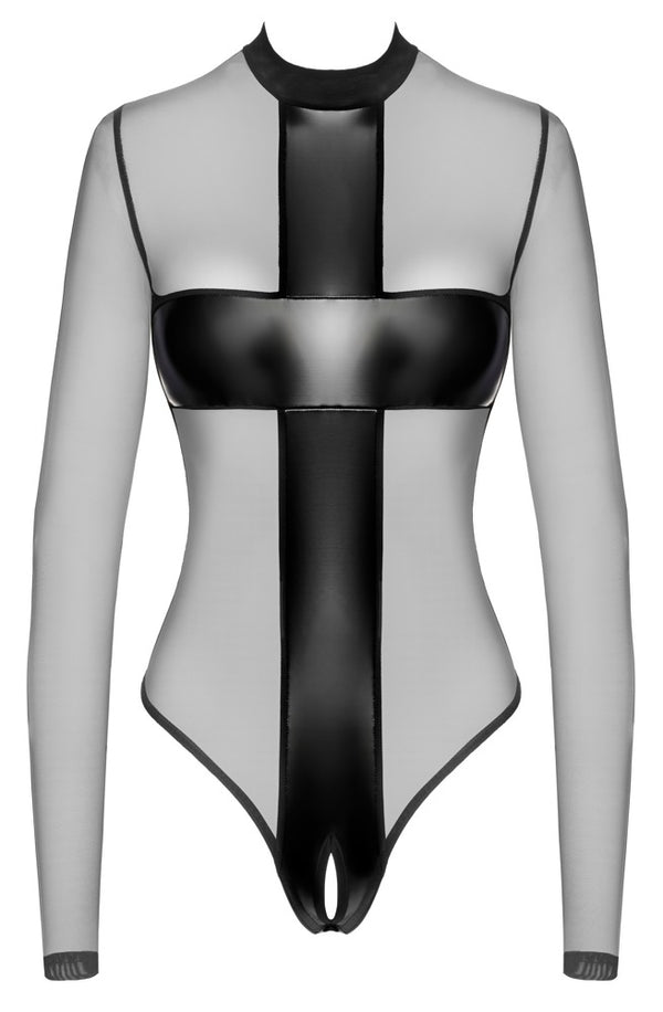 Noir Body kruisloos met powerwetlook-inzetstukken - Zwart - Noir - SKU: 26450091021