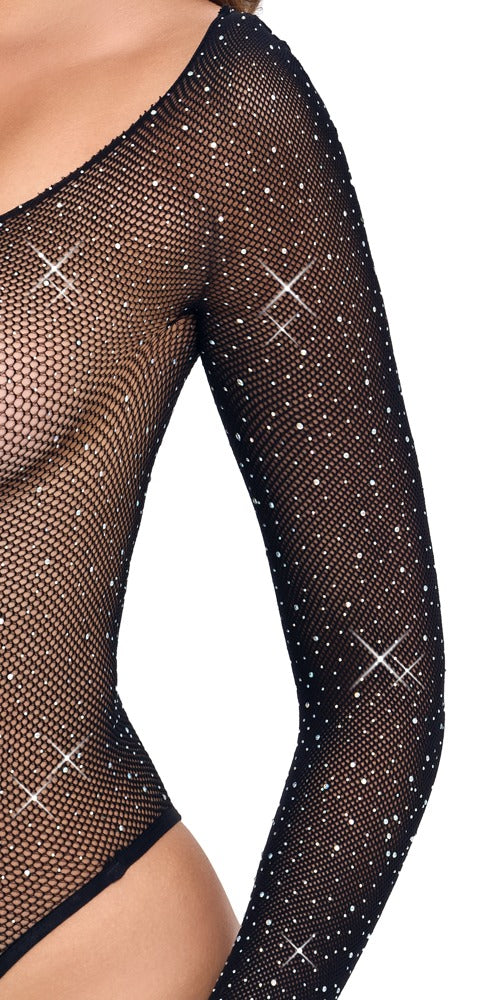 Fantasy by Cottelli net body met glitter - Zwart - Fantasy by Cottelli - SKU: 26450171101