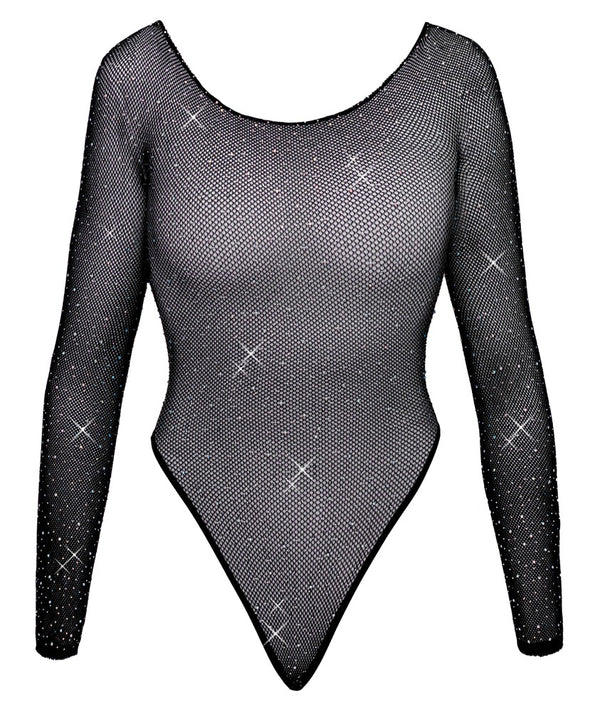 Fantasy by Cottelli net body met glitter - Zwart - Fantasy by Cottelli - SKU: 26450171101