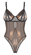 Obsessive Body kruisloos met thong en beenhoge snit - Bruin