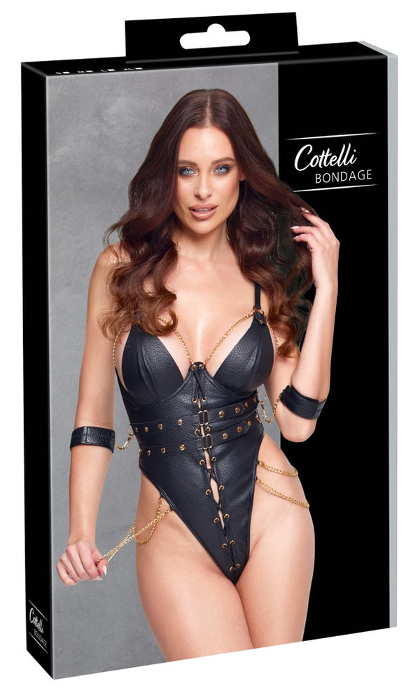 Cottelli BONDAGE kruisloze body set - Zwart - Cottelli BONDAGE - SKU: 26451221021