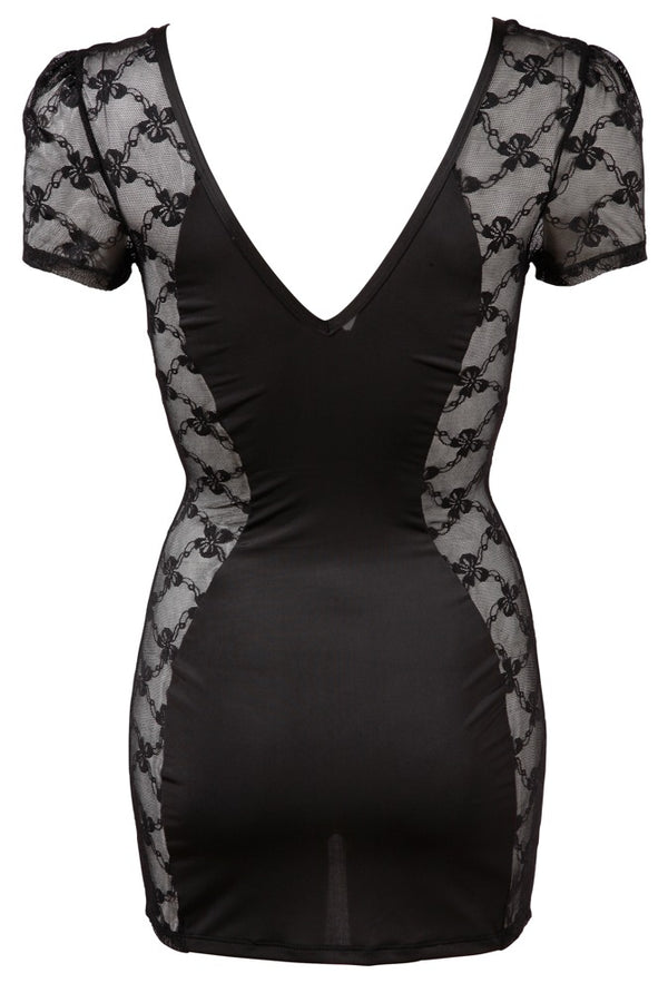 Cottelli PARTY Jurk transparant met kant - Zwart - Cottelli PARTY - SKU: 27136401021