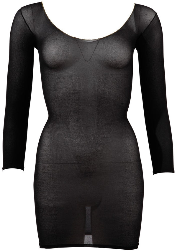 NO:XQSE Lingeriejurk transparant met gouden naad - Zwart - NO:XQSE - SKU: 27138101101