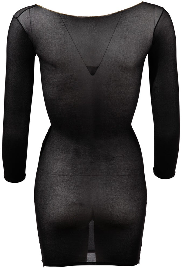 NO:XQSE Lingeriejurk transparant met gouden naad - Zwart - NO:XQSE - SKU: 27138101101