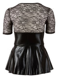 Cottelli CURVES Jurk met rode vetersluiting - Zwart
