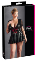 Cottelli CURVES Jurk met rode vetersluiting - Zwart