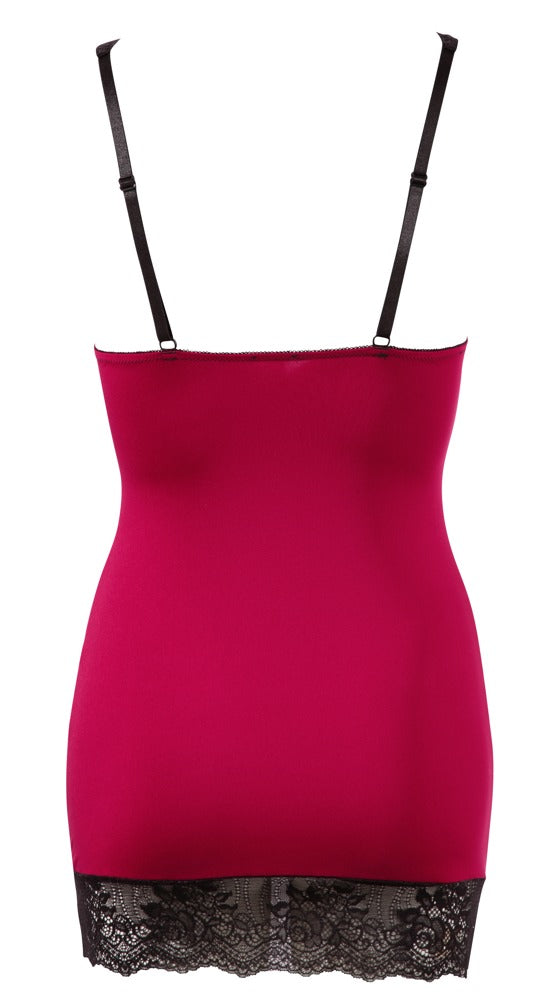Cottelli LINGERIE chemise met vetersluiting - Zwart - Cottelli LINGERIE - SKU: 27152951021