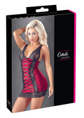 Cottelli LINGERIE Chemise met jarretels en kanten details - Rood