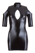 Cottelli PARTY Jurk met wetlook en opstaande kraag - Zwart