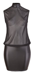 Cottelli CURVES Minijurk transparant met open rug - Zwart
