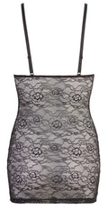 Cottelli LINGERIE Jurk met wetlook strepen en ritssluiting - Zwart