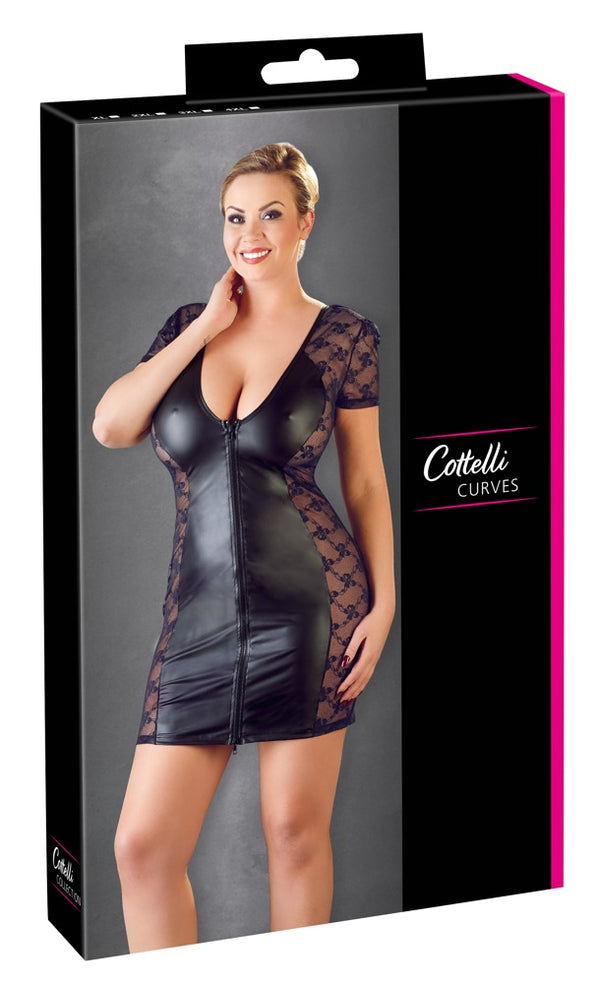 Cottelli CURVES getailleerde jurk - Zwart - Cottelli CURVES - SKU: 27169761051