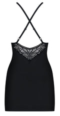Obsessive Lingeriejurk met jarretels en kant - Zwart