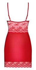 Obsessive Lingeriejurk met kant en verstelbare jarretels - Rood