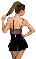 Noir Bustierjurk semi-transparant met jarretels - Zwart
