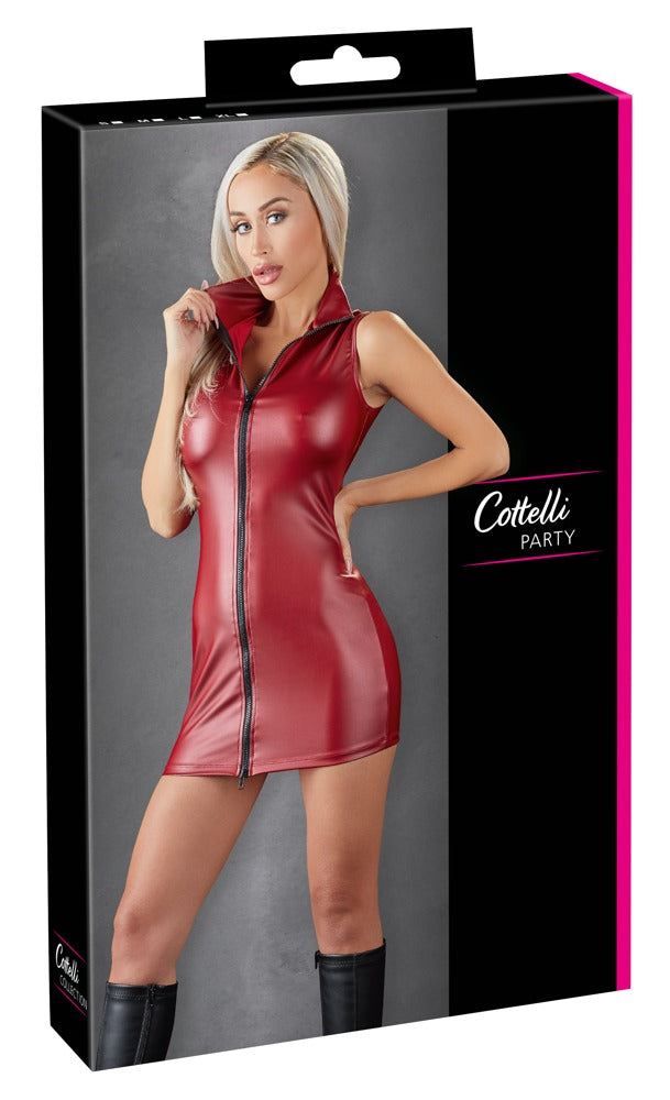 Cottelli PARTY Jurk strak getailleerd met 2-weg ritssluiting - **Rood**