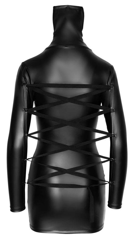 Cottelli BONDAGE jurk met hoge kraag - Zwart - Cottelli BONDAGE - SKU: 27178671021