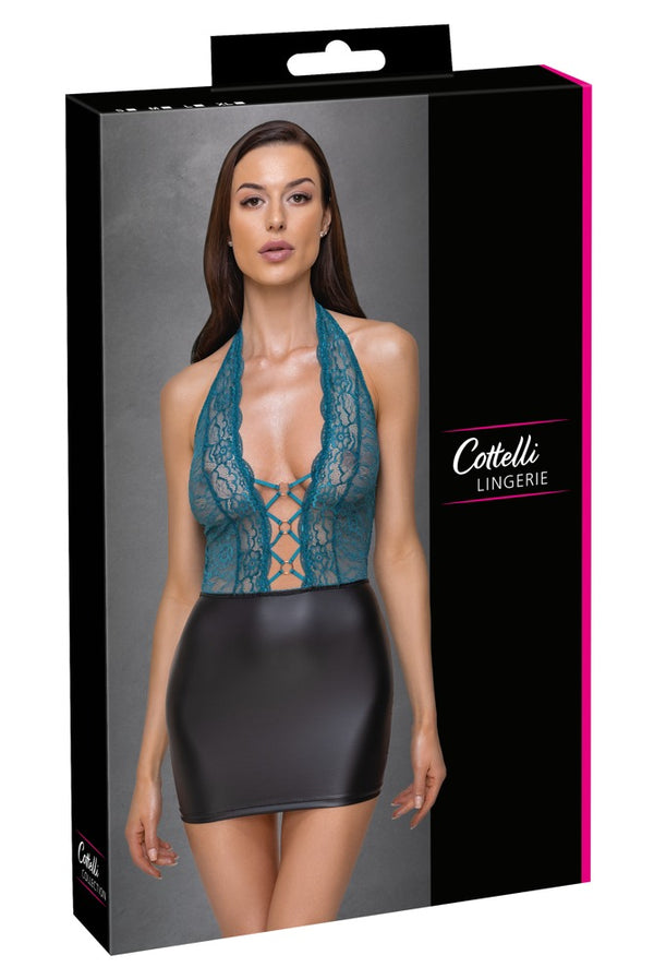 Cottelli LINGERIE strak aansluitend jurk - Groenblauw - Cottelli LINGERIE - SKU: 27181464041