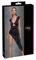 Cottelli PARTY asymmetrische jurk met ruches - Zwart