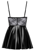 Noir Boudoir jurkje kant en wetlook - Zwart